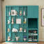 Lit escamotable simple avec bureau roulant, armoire de rangement et bibliothèque-1074011035