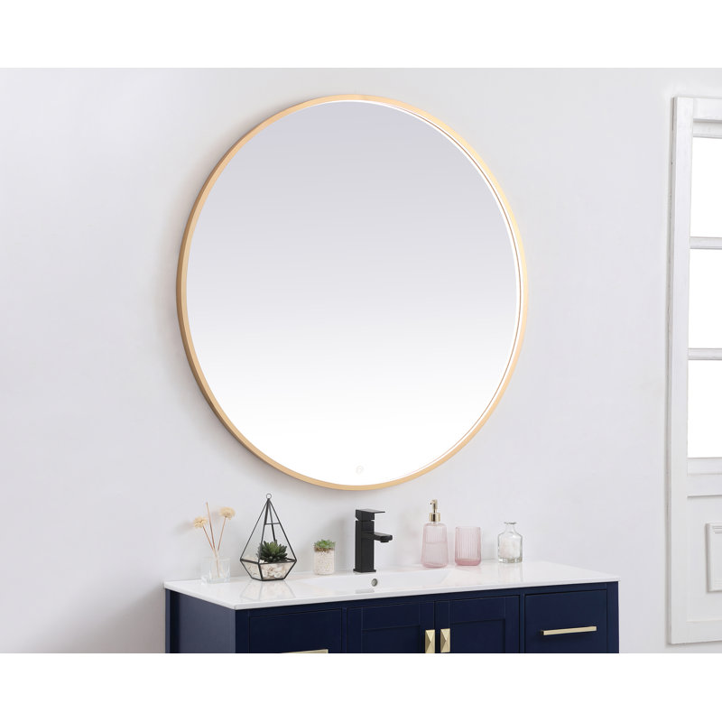 Miroir de salle de bain Pickard, Laiton, 45 po x 45 po
