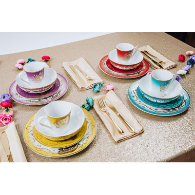 16 Piece Ceramic Dinnerware Set - Service for 4