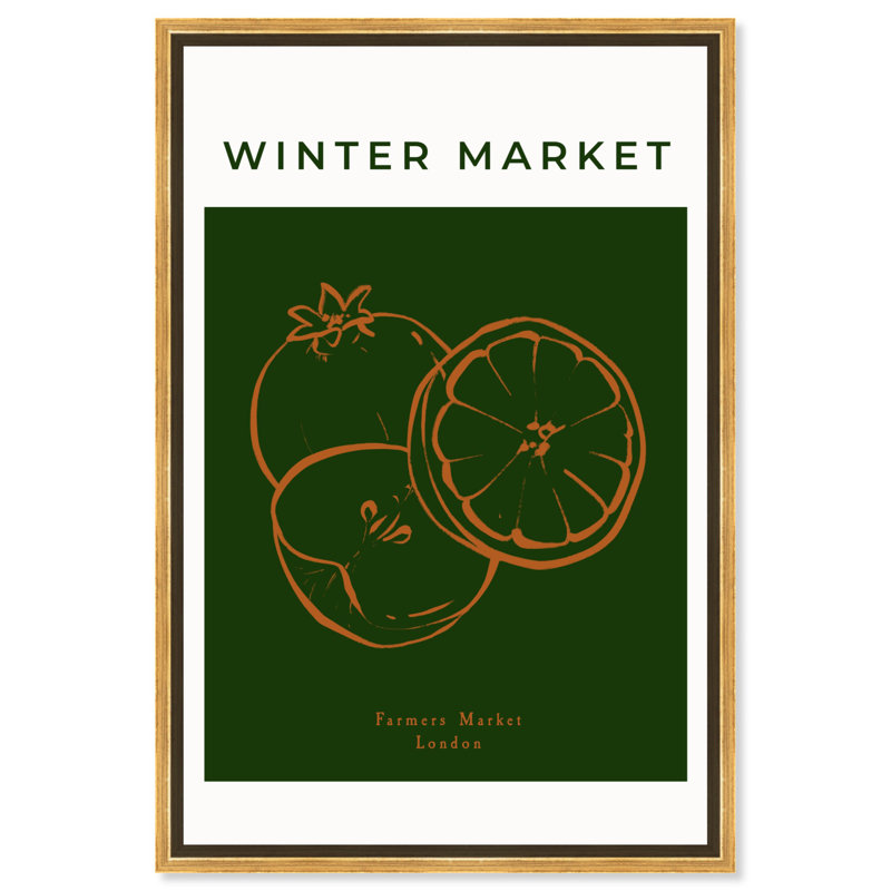 «Winter Market Fruits» par Art Remedy, Cadre noir, H 25 po x l 17 po