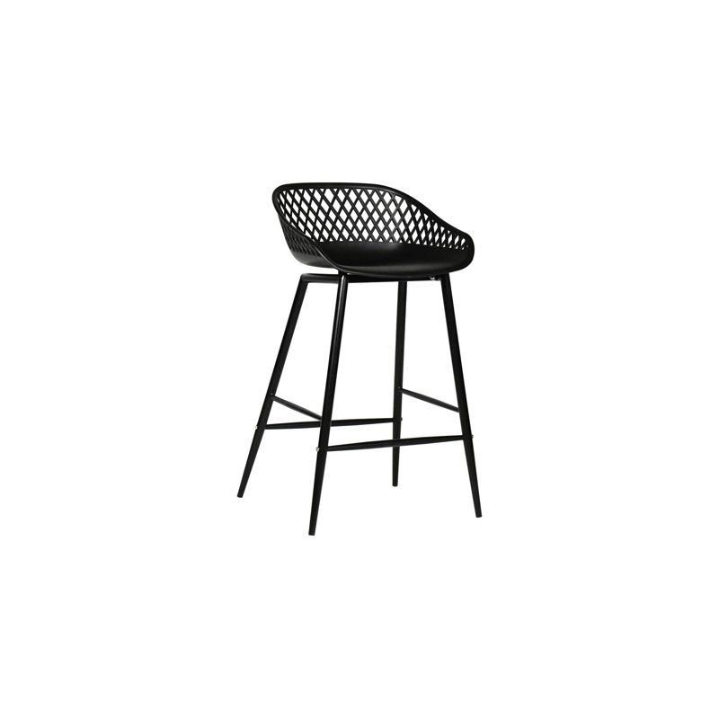 Newark Patio Bar Stool, Black, 25.5"