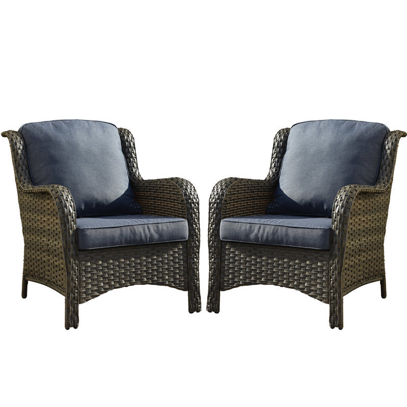 Peridot Wicker Outdoor Lounge Chair, Blue