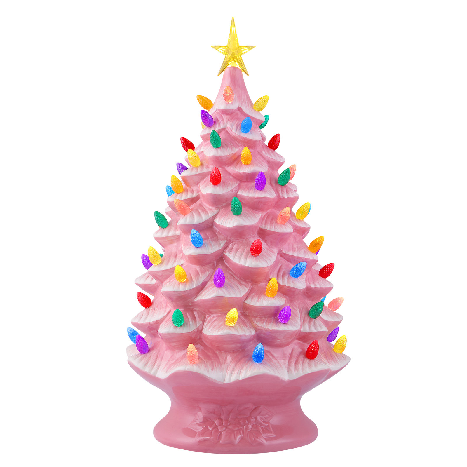 24" Nostalgic Ceramic Tree, 24.25" H x 13" W x 13" D, Pink
