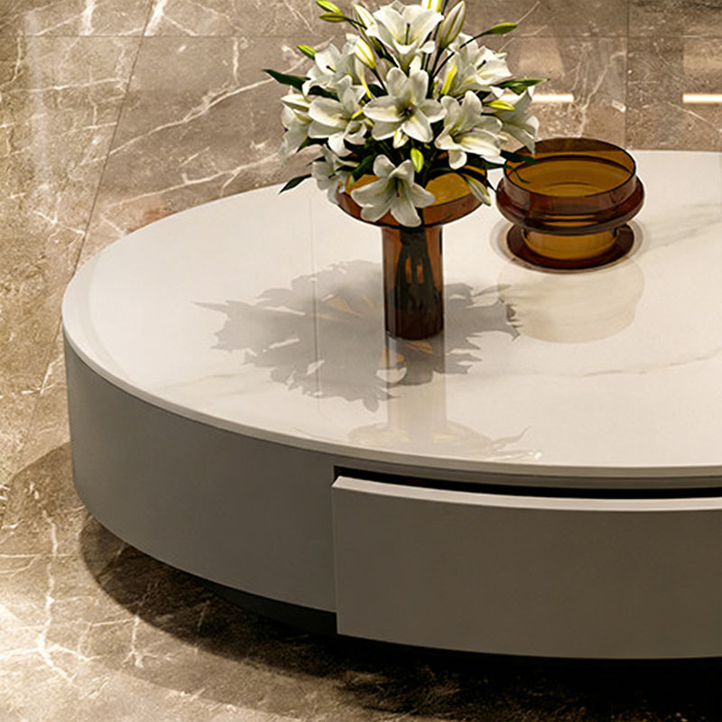 Nordic modern luxury coffee table, White/Gray