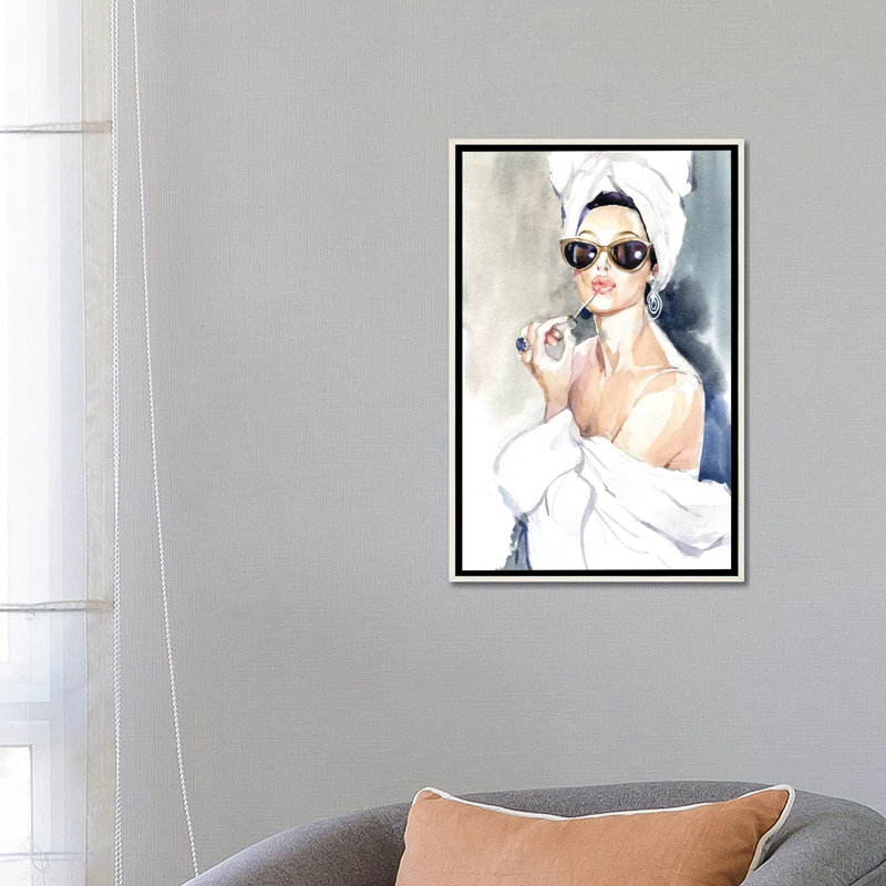 «Avant le miroir», impression de Marina Ignatova, Toile encadrée flottante blanc vieilli, H 26 po x l 18 po x P 1,5 po