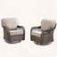 Ensemble de 2 chaises berçantes pivotantes d'extérieur avec coussins de dossier en forme de T-540884987