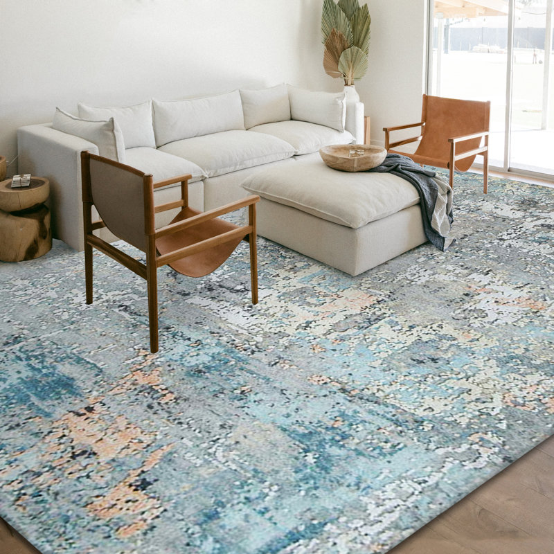 Hand Knotted Area Rug, Rectangle 4' x 6'