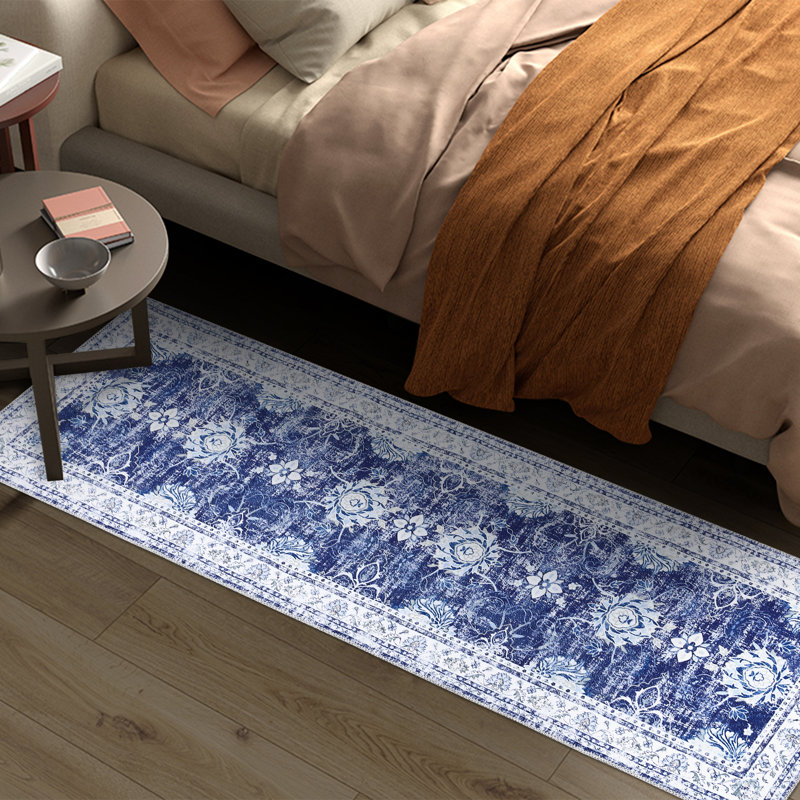 Machine Washable Rugs Oriental Floral Area Rug for Living Room Bedrooms Non Slip Rugs for Playroom Office Kitchen
