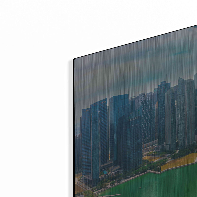 Art mural en métal Latitude Run® «singapour» par Portfolio, H 16 po x l 48 po
