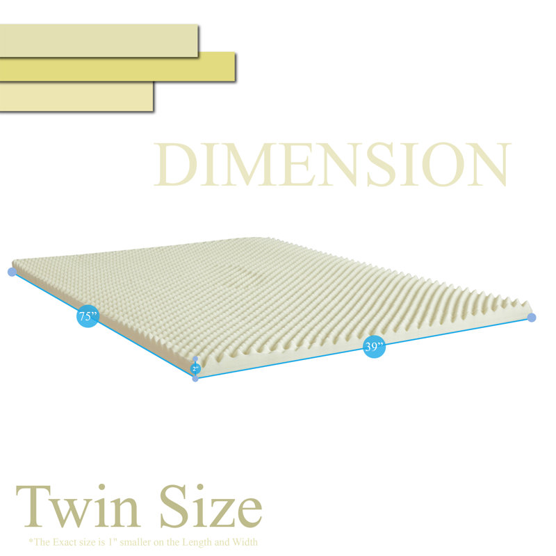 Twin 2'' Memory Foam Mattress Topper, Twin