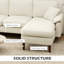Canapé modulaire avec méridienne interchangeable, blanc crème