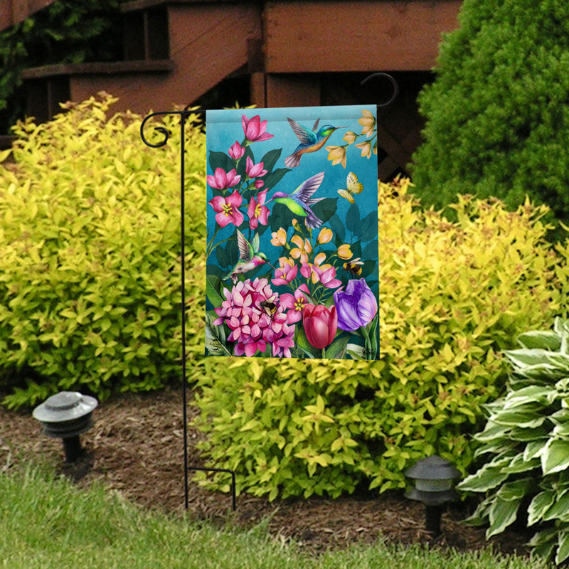 Springtime Hummingbirds Garden Flag