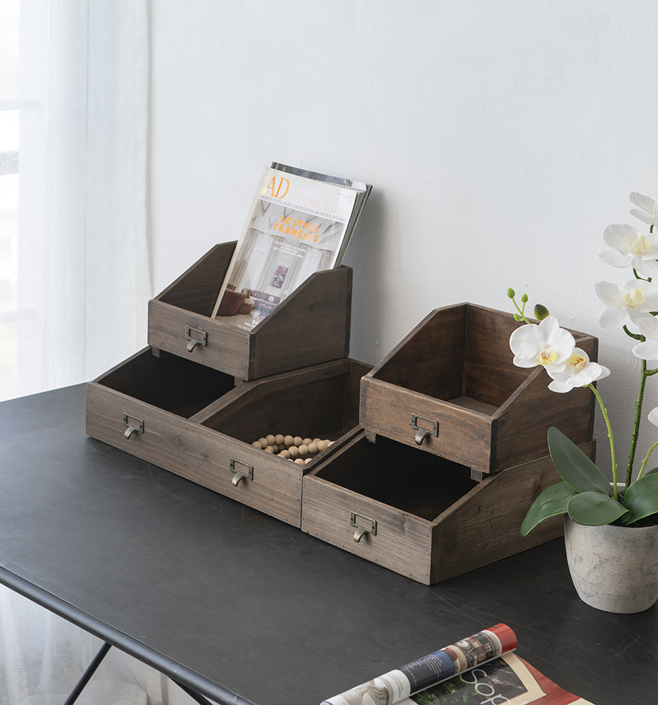 Lark Manor™ Abdul-Hadi Solid Wood Decorative Bin (Set of 4) Lark Manor™