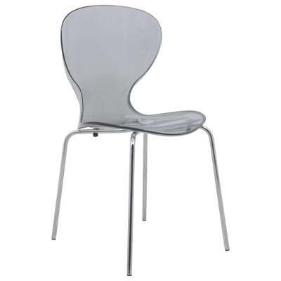 Gray Color Transparent Side Chair