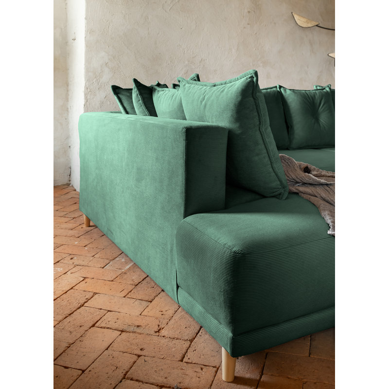 Lazy Lukka 8 Seater Sofa Bed, Left Hand Facing, Green