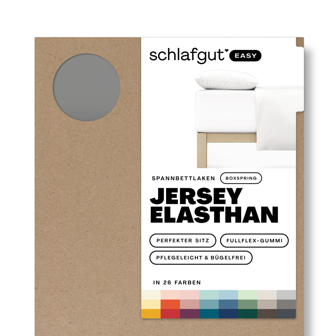 Jersey-Elasthan Spannbettlaken EASY für Boxspring 100% Baumwolle