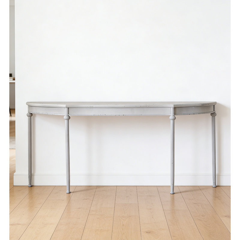 Console en métal blanc patiné French Country