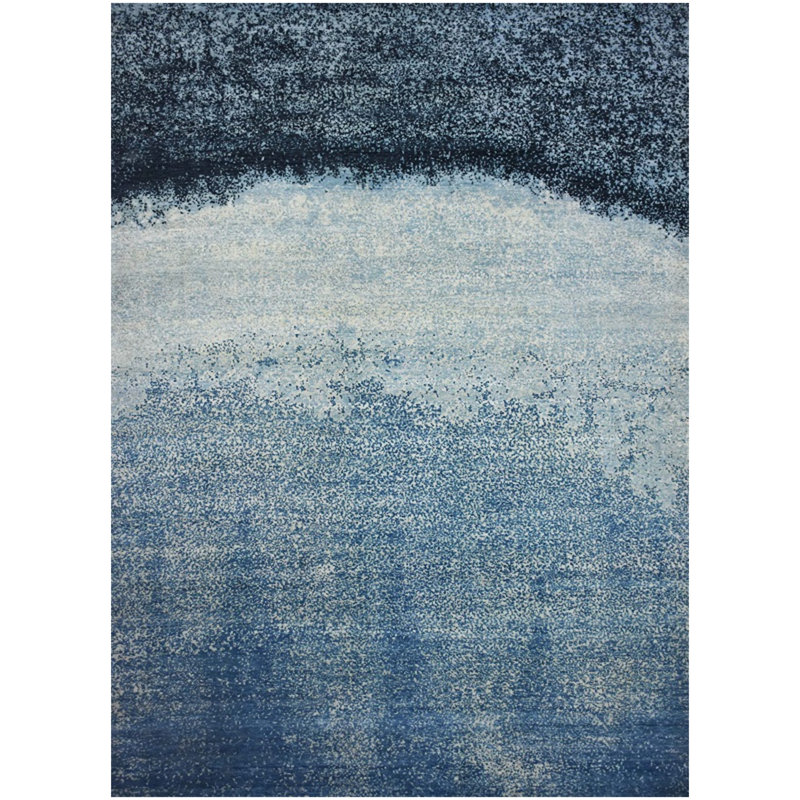 Handmade Silk and Wool Area Rug, Rectangle 10' x 14'