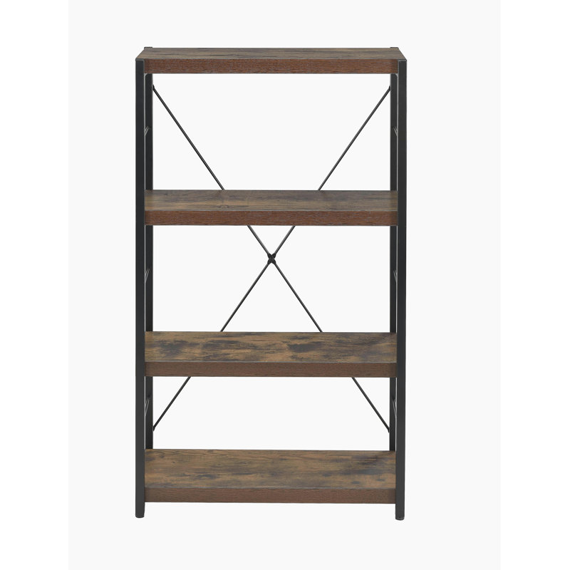 Weathered Oak & Black Finish Bookshelf, Oak