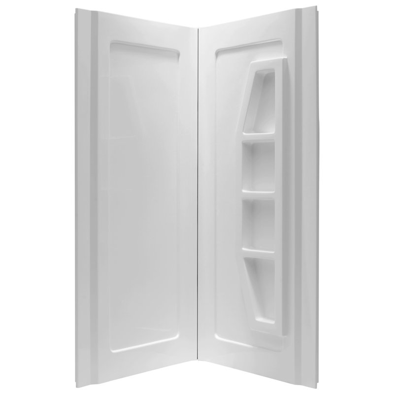 Gradient 36'' W 36'' D 74'' H Corner Plastic Wall