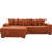 New Orange 107.98" Corduroy Modular With Movable Footstool, Two Handrails Cup Holders, To Bed Modern L Shaped , 4 Seats, Comfortable Seating, A Spacious-632505501