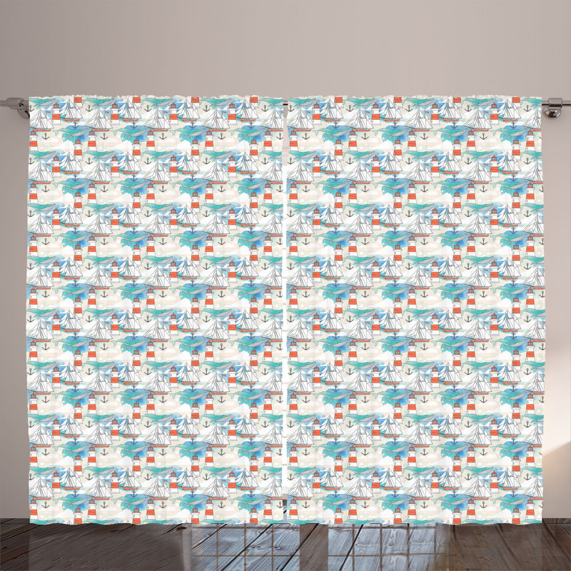 Polyester Semi Sheer Curtain/Drape Pair