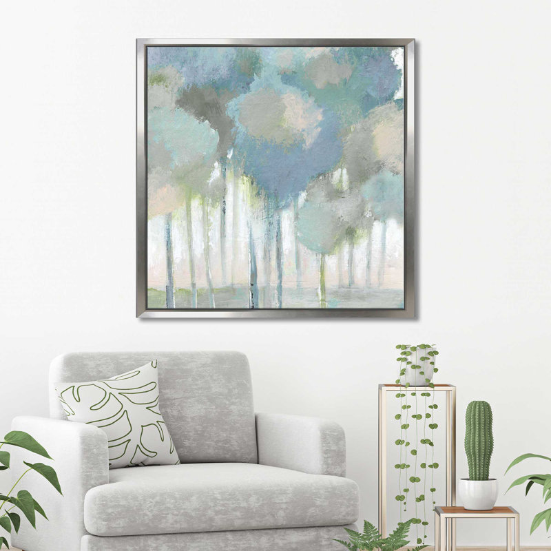 " Serenity Forest " by Tava Studios, Silver Floater Frame, 39.5" H x 39.5" W x 2" D