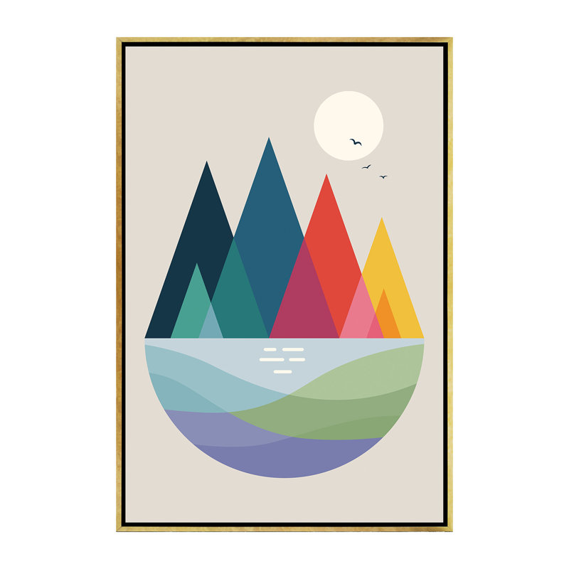 Quelque part par Andy Westface - impression d'art graphique, Toile encadrée d'or, Pas de tapis, H 60 po x l 40po x P 1,5 po