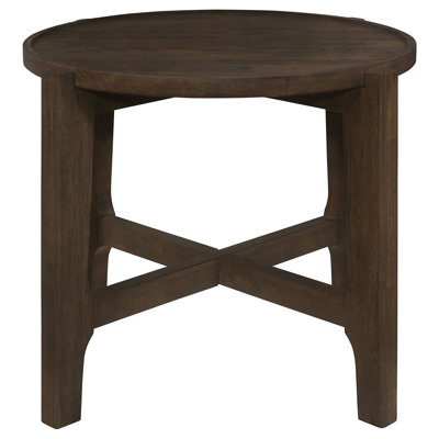Dark Brown Solid Wood Round End Table | Gift Idea