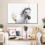 Couronne de fleurs, licorne sur toile-1817837745