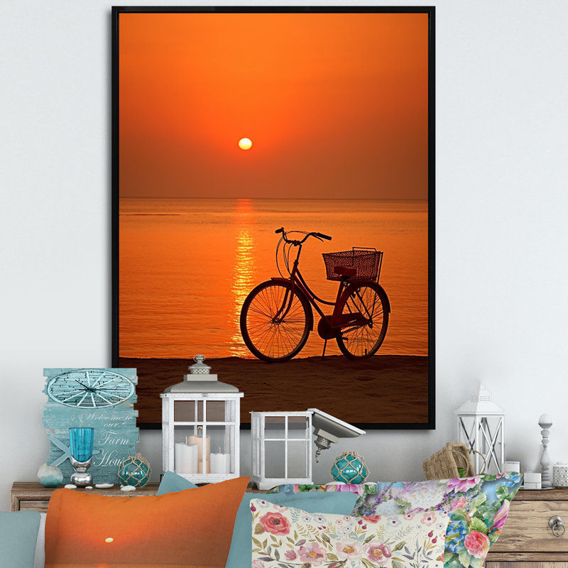 «Sunset Spin I», reproduction sur toile, Cadre flottant noir, H 32 po x l 24 po