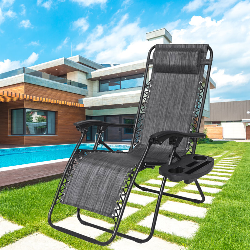 Chaise pliante zéro gravité Andreane, Gris