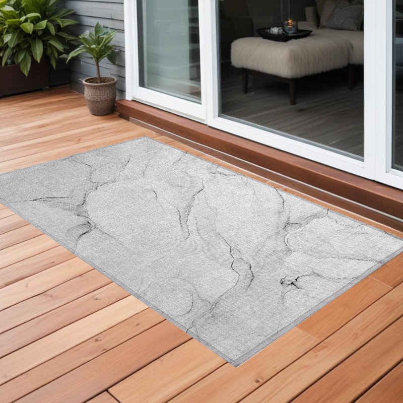 Tapis extérieur lavable antidérapant 2 pi x 3 pi gris