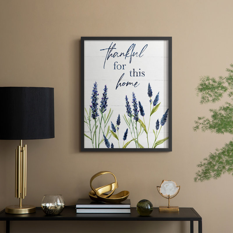 «Thankful for this Home», reproduction encadrée - bois massif, H 21 po x l 17 po, Noir, noir, noir, noir