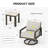 Nimbus 3-Piece Brown Aluminum Patio Conversation Set With Swivel Chairs, Light Gray Cushions And Side Table