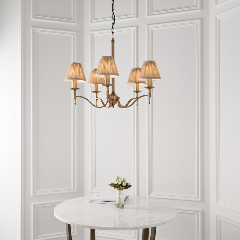Emperador 5 - Light Shaded Chandelier, Brass