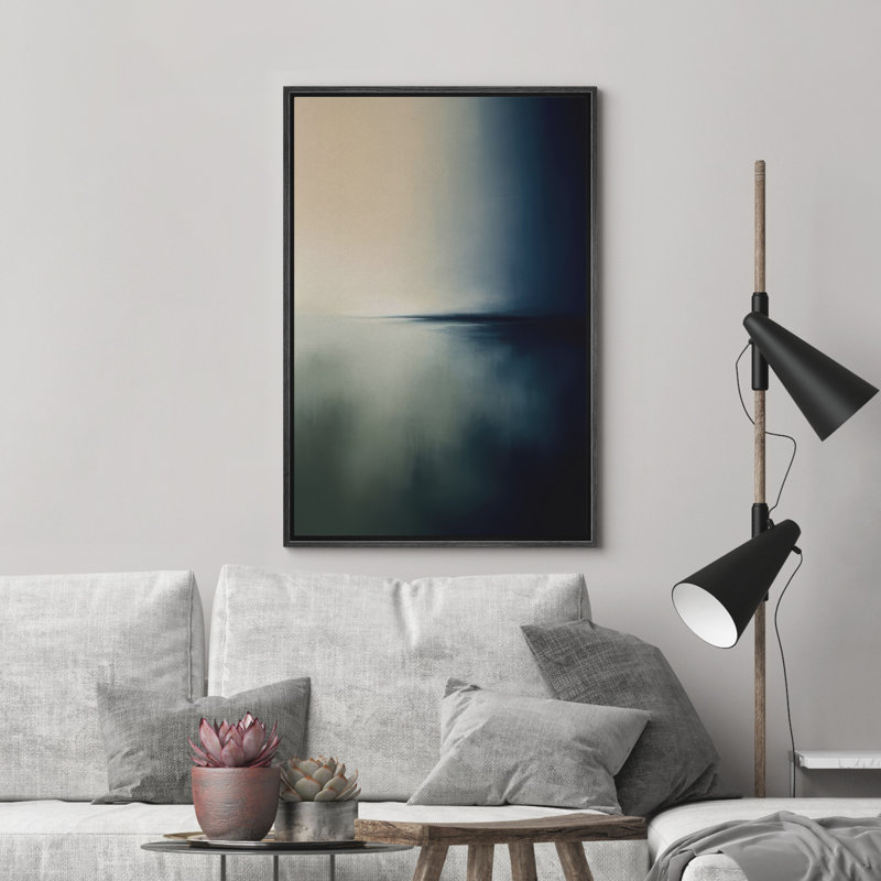 Reproduction d'art abstrait sur toile encadrée pour décoration intérieure moderne, Noir, H 24 po x l 16 po