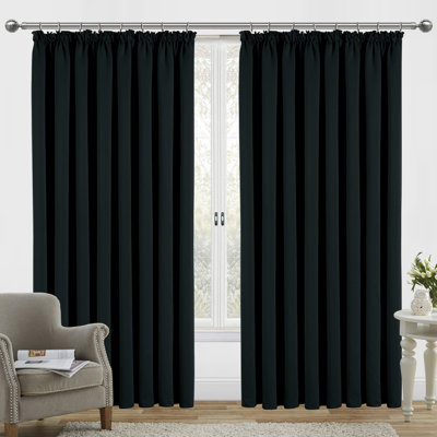 Pencil Pleat Blackout Thermal Panel Curtains 