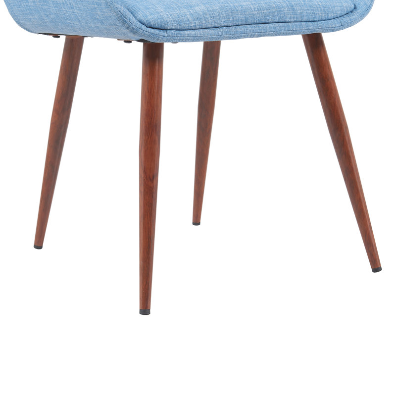 Chaise de salle à manger rembourrée Almar, Natté bleu clair