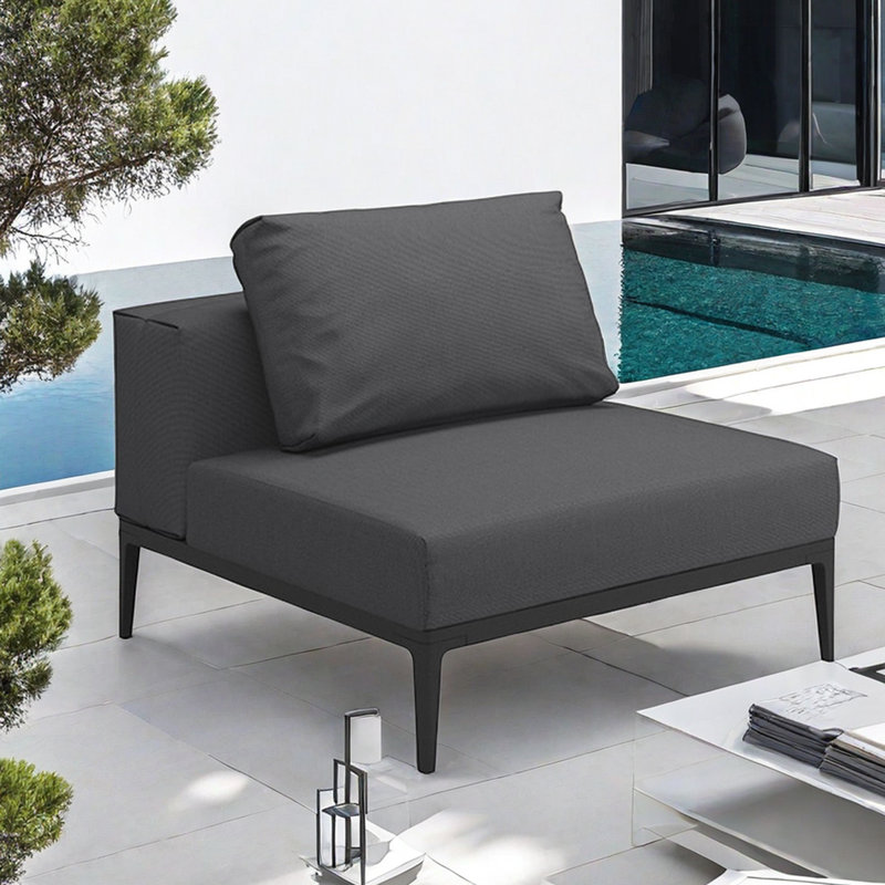 Fauteuil d'extérieur sans accoudoirs d'extérieur en aluminium