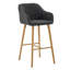 Tabouret de bar 29,5 po en lin avec pieds en bois-515651881