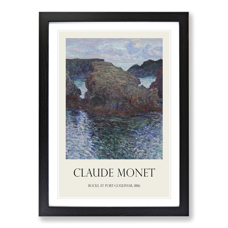 Rocks at Port Goulphar by Claude Monet - Picture Frame Graphic Art, 65cm H x 48cm W x 2cm D