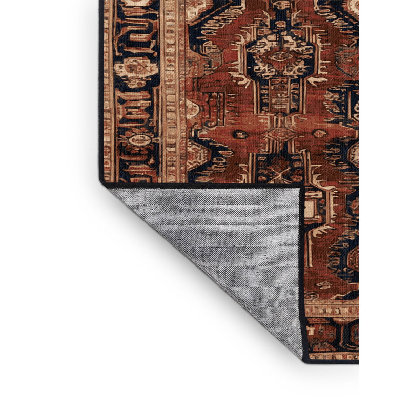 Machine Washable Persian Brown Area Rug, Square 4'