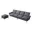 Canapé modulaire en cuir technique avec convertible et repose-pieds 104,5 po Aerolynn-503505470