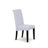 3 Piece Kitchen Table & Chairs Set Contains a Round Dining Room Table with Dropleaf and 2 Grey Linen Fabric Parsons Dining Chairs, 42x42 Inch, Black-346178793-346178792-293865976