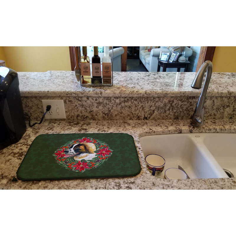 Tapis de séchage de couronne saint bernard poinsettia