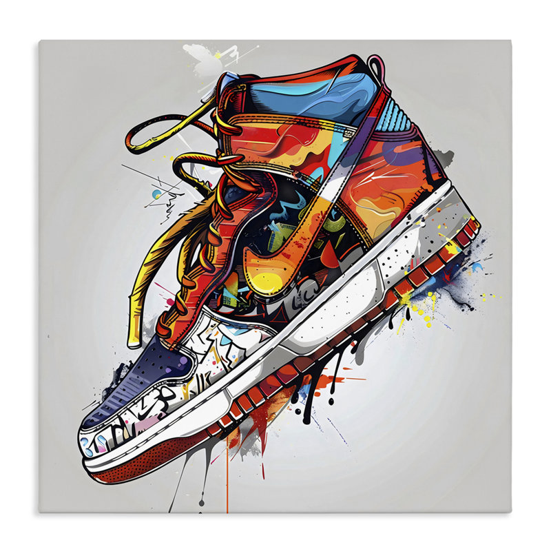 Toile graffiti avec lacets, design Creative Studio, 24 x 24