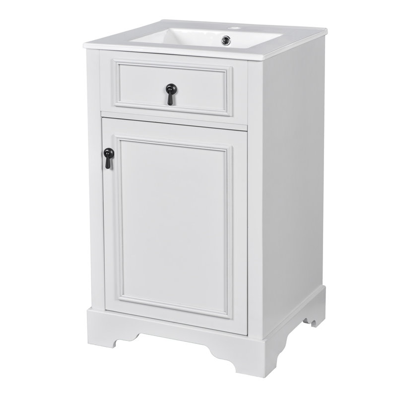 Meuble-lavabo élégant avec lavabo en céramique et caractéristiques fonctionnelles pour une salle de bain magnifique et pratique.