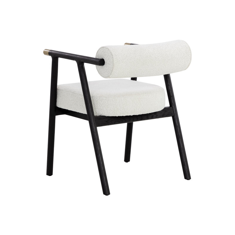 Upholstered Arm Chair, Black, White