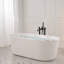 Robinet de baignoire autoportant à 3 poignées à fixation au sol de style industriel romain avec douche à main-103530666